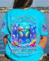 SMELL THE SEA FEEL THE BREEZE SEAHORSE ALL OVER PRINT - TLNT0507241