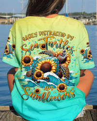 TURTLES AND SUNFLOWERS ALL OVER PRINT - TLTR2608245
