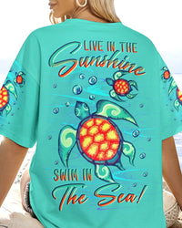 LIVE IN THE SUNSHINE SWIM IN THE SEA TURTLE ALL OVER PRINT - YHLN0707232