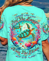 SMELL THE SEA FEEL THE BREEZE TURTLE ALL OVER PRINT - TLNT3007241