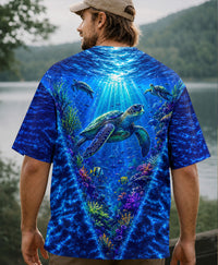 UNDERSEA TURTLE V BLUE PATTERN ALL OVER PRINT  - TLHN0206263