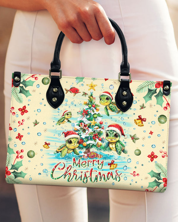 MERRY CHRISTMAS TURTLE LEATHER HANDBAG - YHLN2810244