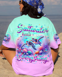 SALTWATER HEALS EVERYTHING TURTLE ALL OVER PRINT  - TLNT1403251