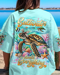 SALTWATER HEALS EVERYTHING TURTLE LEOPARD ALL OVER PRINT - TLNT0807241