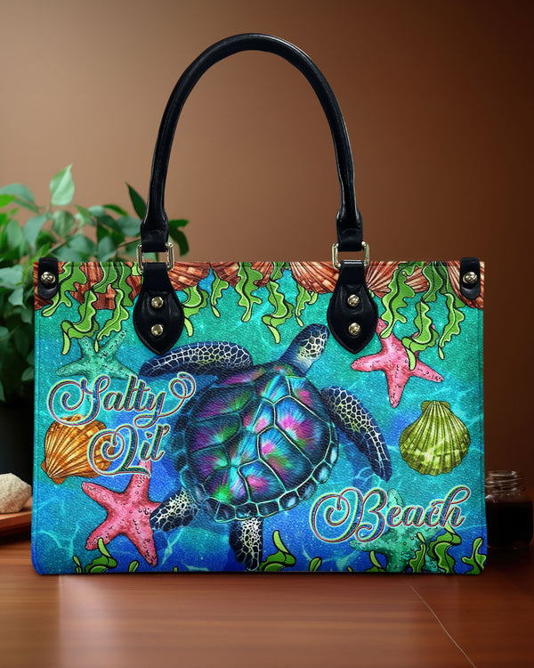 SALTY LIL' BEACH TURTLE LEATHER HANDBAG - TLNT0606244