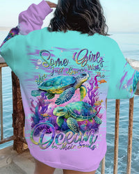 SOME GIRLS ARE JUST BORN TURTLE ALL OVER PRINT - TLNT1511231