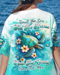 SMELL THE SEA FEEL THE BREEZE TURTLE ALL OVER PRINT - TLNT2607241