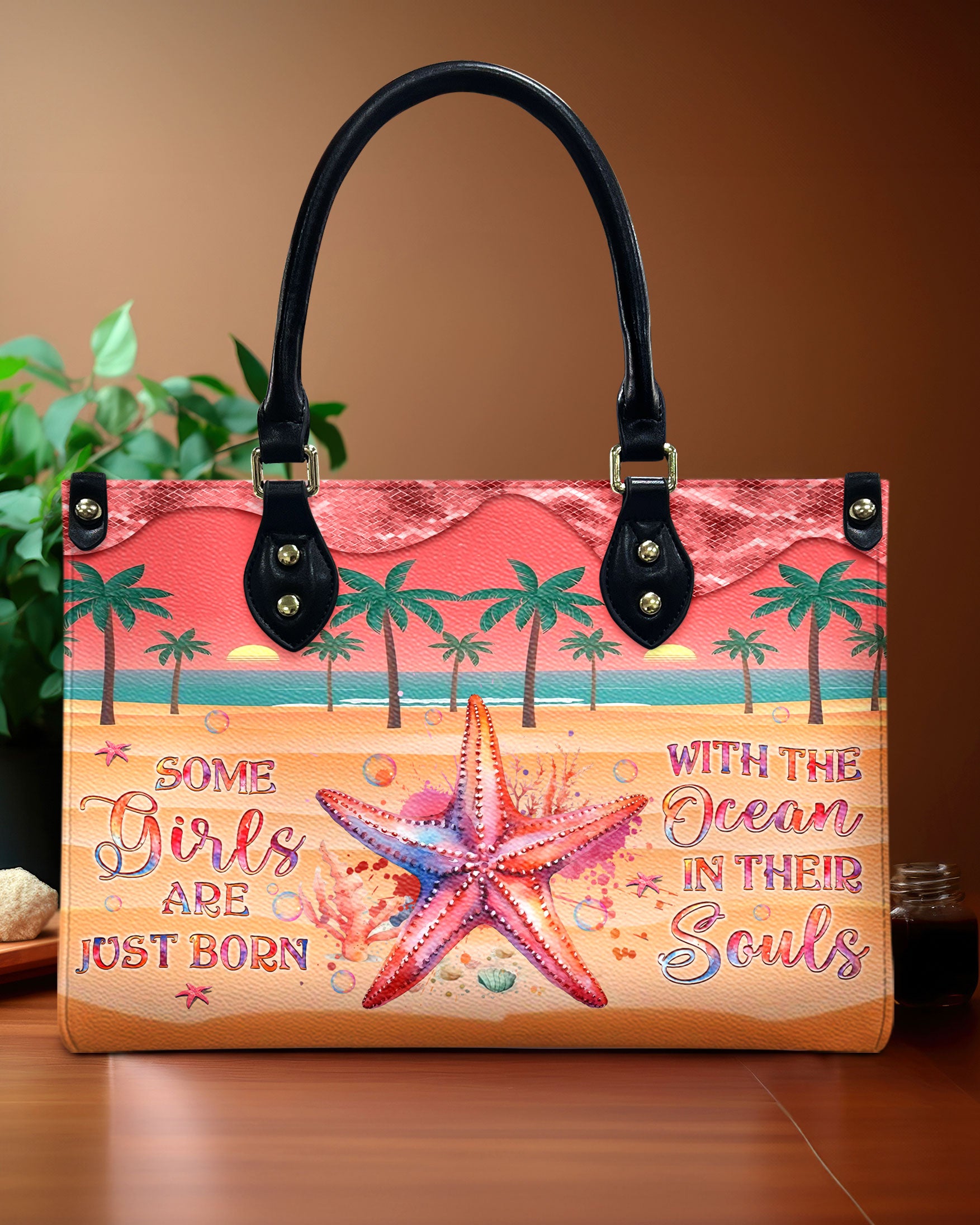 SOME GIRLS ARE JUST BORN LEATHER HANDBAG - YHLT2703244