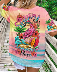 SANDY TOES SUNKISSED NOSE FLAMINGO BEACH ALL OVER PRINT - TLTR3006231