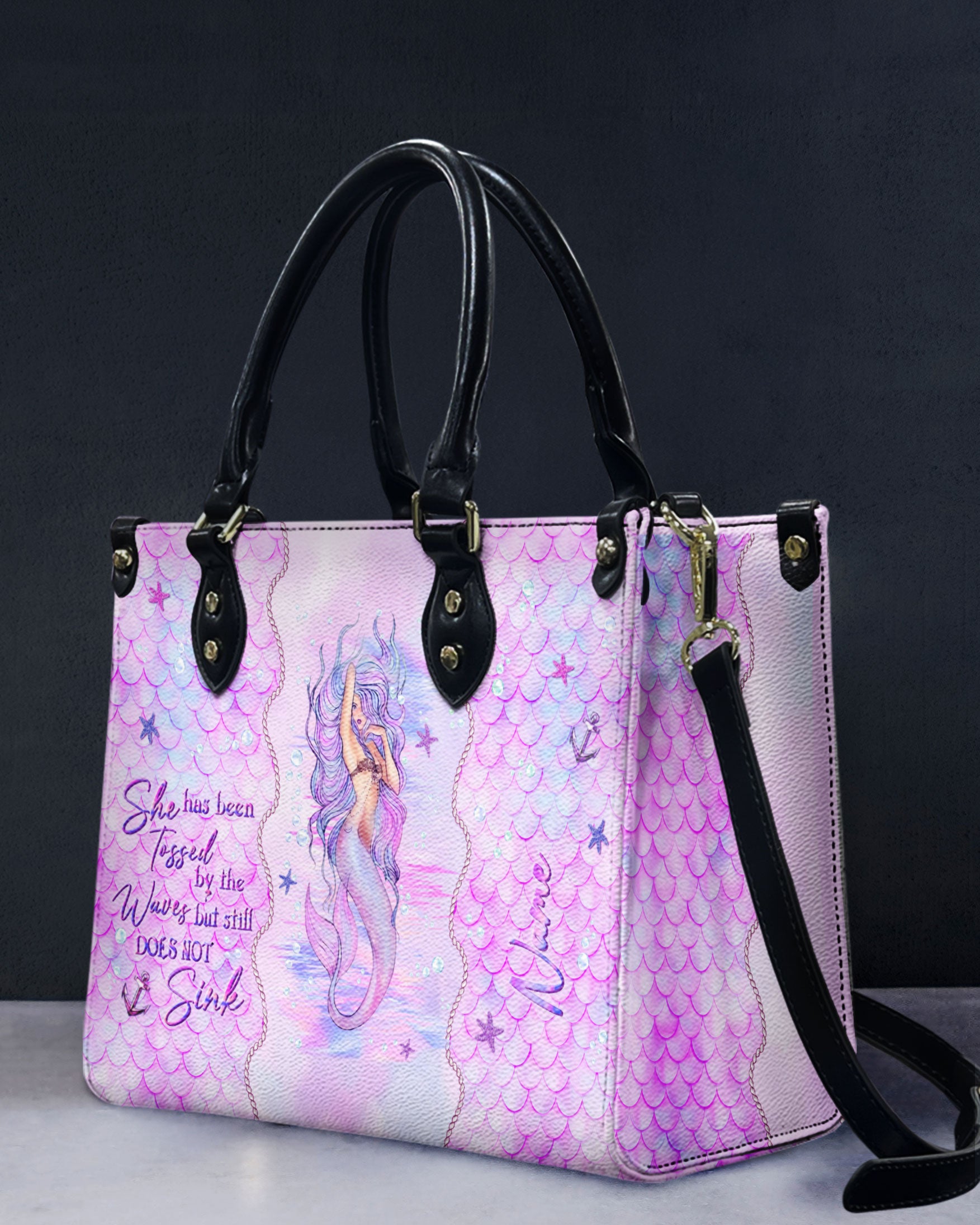 SHE HAS BEEN TOSSED BY THE WAVES MERMAID LEATHER HANDBAG - YHLN2803241