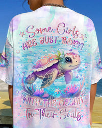 SOME GIRLS ARE JUST BORN TURTLE ALL OVER PRINT - YHLN1107244