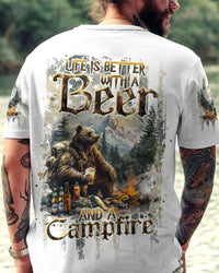 LIFE IS BETTER WITH A BEER AND A CAMPFIRE BEAR ALL OVER PRINT - TLNT1204241