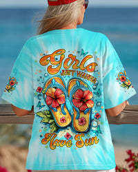 GIRLS JUST WANNA HAVE SUN FLIP FLOPS TIE DYE ALL OVER PRINT - TLNT0705252