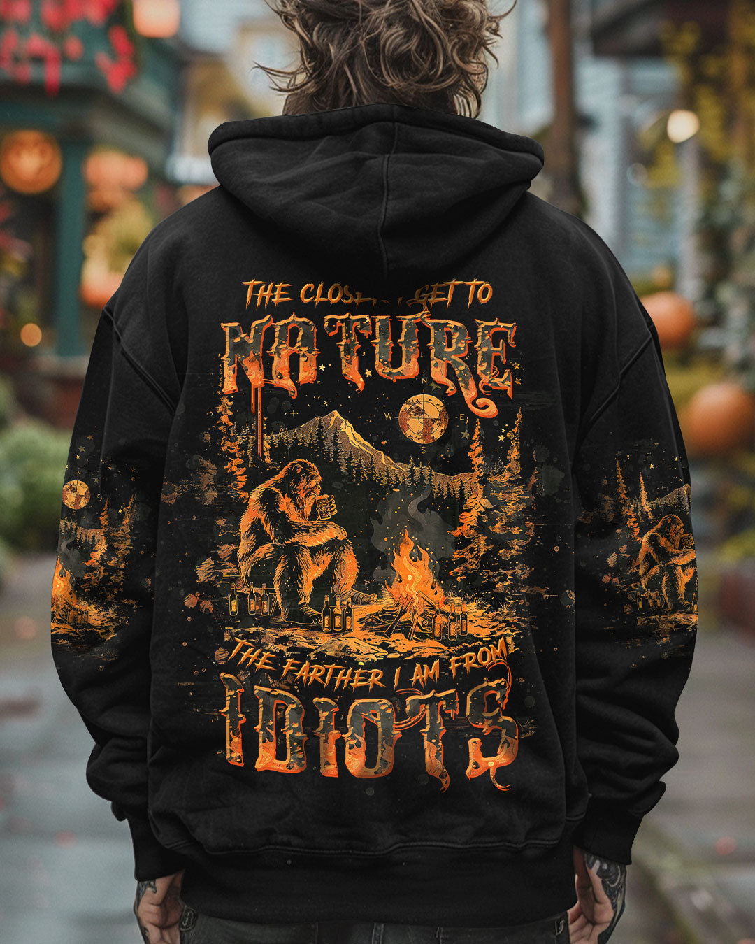 THE CLOSER I GET TO NATURE BIGFOOT CAMPFIRE ALL OVER PRINT - TLTW1109242