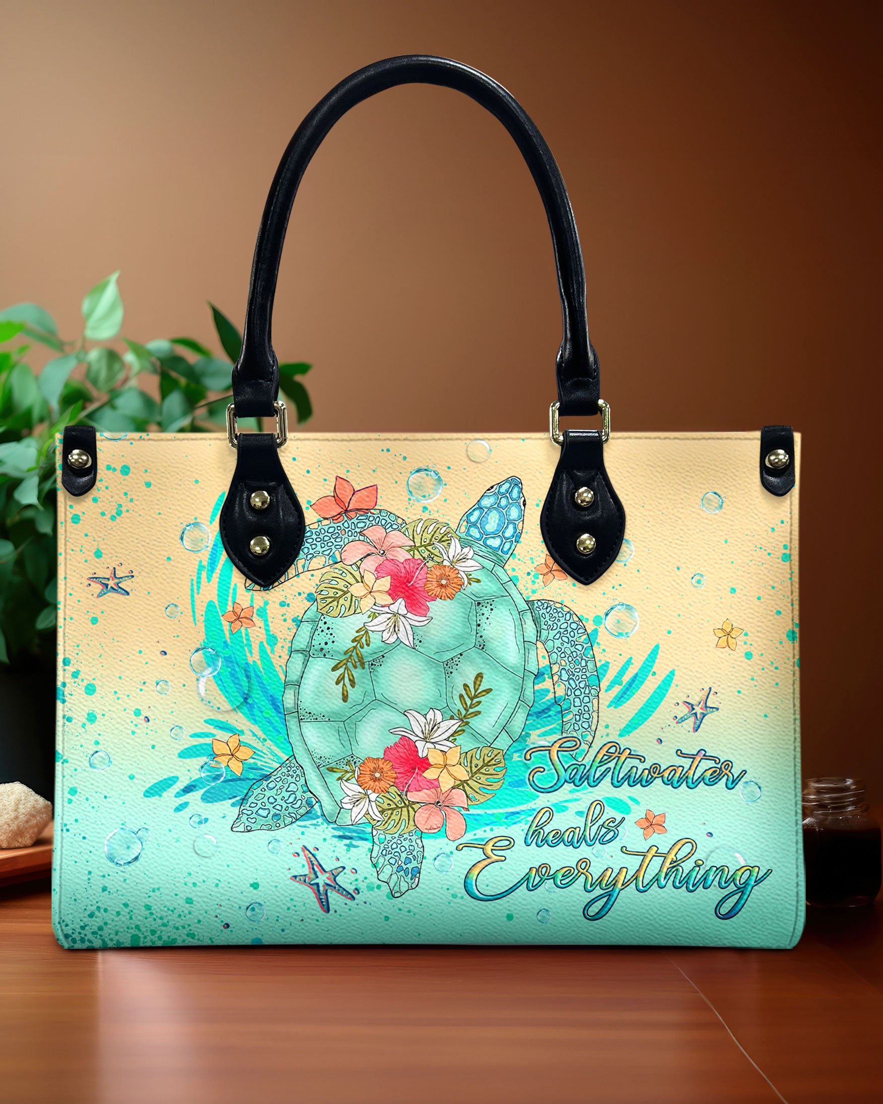 SALTWATER HEALS EVERYTHING LEATHER HANDBAG - YHLT2207244