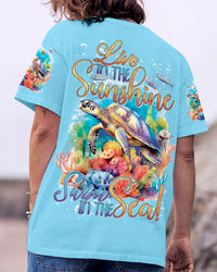 LIVE IN THE SUNSHINE SWIM IN THE SEA TURTLE ALL OVER PRINT - TYTD1502242