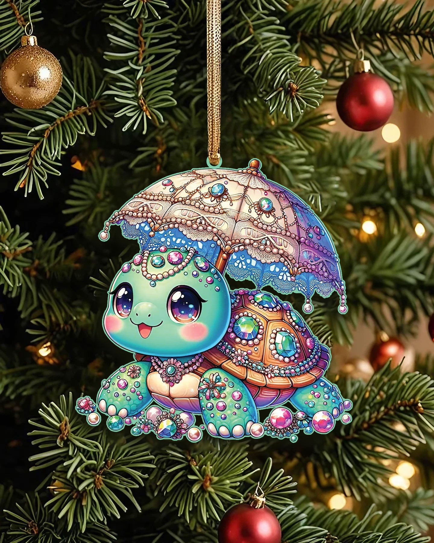 GLOWING TURTLE ORNAMENT & KEYCHAIN - YHLT1509255