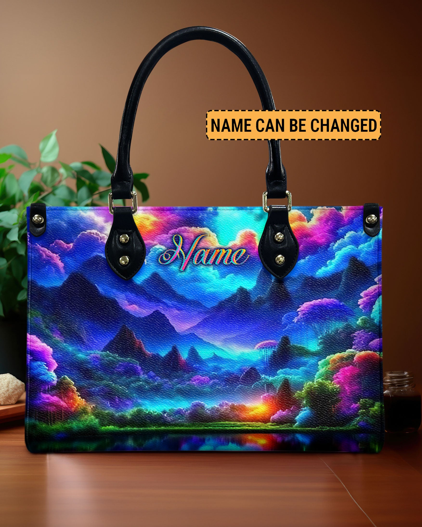 GLOWING NATURE SCENE LEATHER HANDBAG - YHLT2412244