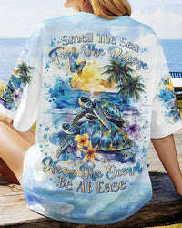 SMELL THE SEA FEEL THE BREEZE TURTLE ALL OVER PRINT - TLTR0403243