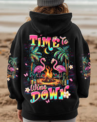 TIME TO WINE DOWN FLAMINGO ALL OVER PRINT - TLTW2808251