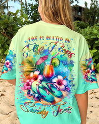 LIFE IS BETTER IN FLIP-FLOPS AND SANDY TOES ALL OVER PRINT - TLTR2706242