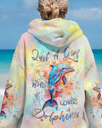 JUST A GIRL WHO LOVES DOLPHINS ALL OVER PRINT - YHLT0401243