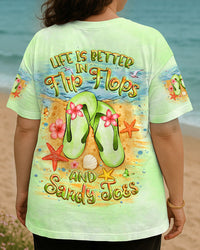 LIFE IS BETTER IN FLIP-FLOPS AND SANDY TOES ALL OVER PRINT - YHLT0508254