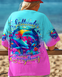 SALTWATER HEALS EVERYTHING DOLPHIN ALL OVER PRINT  - TLNT0703255