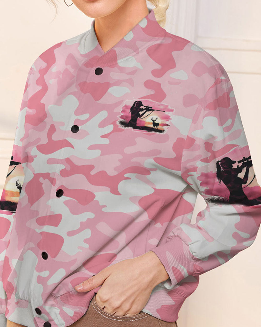 PRETTY IN PINK HUNTING BOMBER JACKET - TYQY0111248