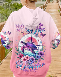 NOT ALL WHO WANDER ARE LOST COMPASS TURTLE ALL OVER PRINT - TLTR0612233