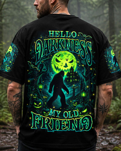 HELLO DARKNESS MY OLD FRIEND BIGFOOT HALLOWEEN ALL OVER PRINT  - TLHN2107261