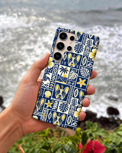 ALOHA FRENCH BULLDOG PATCHWORK PHONE CASE - TLNT2208262
