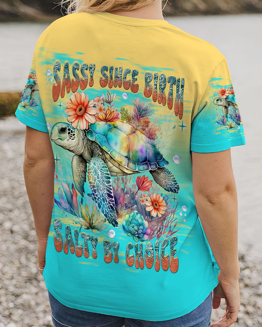 SASSY SINCE BIRTH SALTY BY CHOICE TURTLE ALL OVER PRINT - TLNT2911231