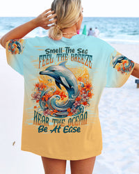 SMELL THE SEA FEEL THE BREEZE DOLPHIN FLOWER ALL OVER PRINT - TLNT0307233