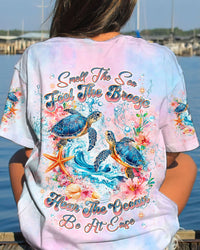 SMELL THE SEA FEEL THE BREEZE TURTLE ALL OVER PRINT - TLNT1308241