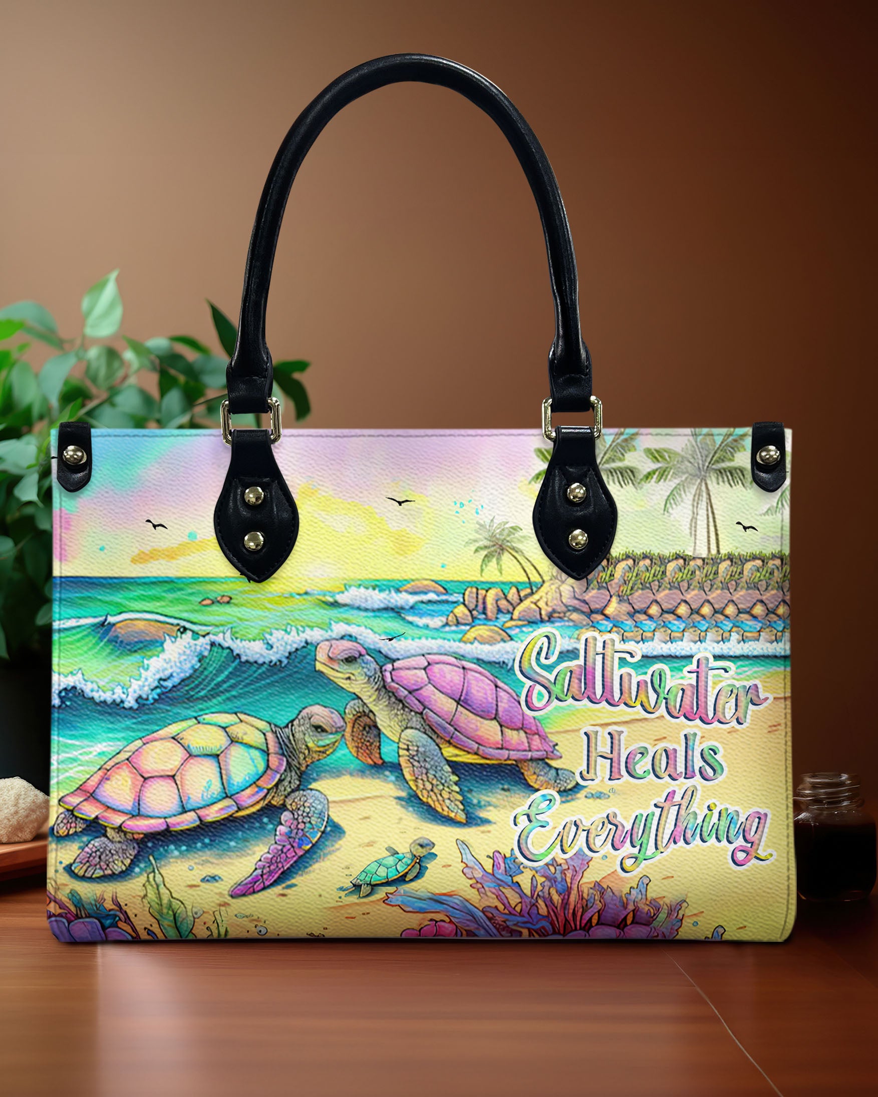 SALTWATER HEALS EVERYTHING LEATHER HANDBAG - YHHN0807244