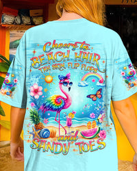 CHEERS TO BEACH HAIR FLAMINGO ALL OVER PRINT - TLNT1607241