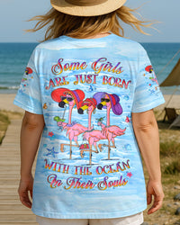 SOME GIRLS ARE JUST BORN FLAMINGO ALL OVER PRINT - YHLT2407254