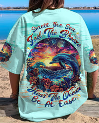 SMELL THE SEA FEEL THE BREEZE DOLPHIN WATERCOLOR ALL OVER PRINT - TLNT0203241