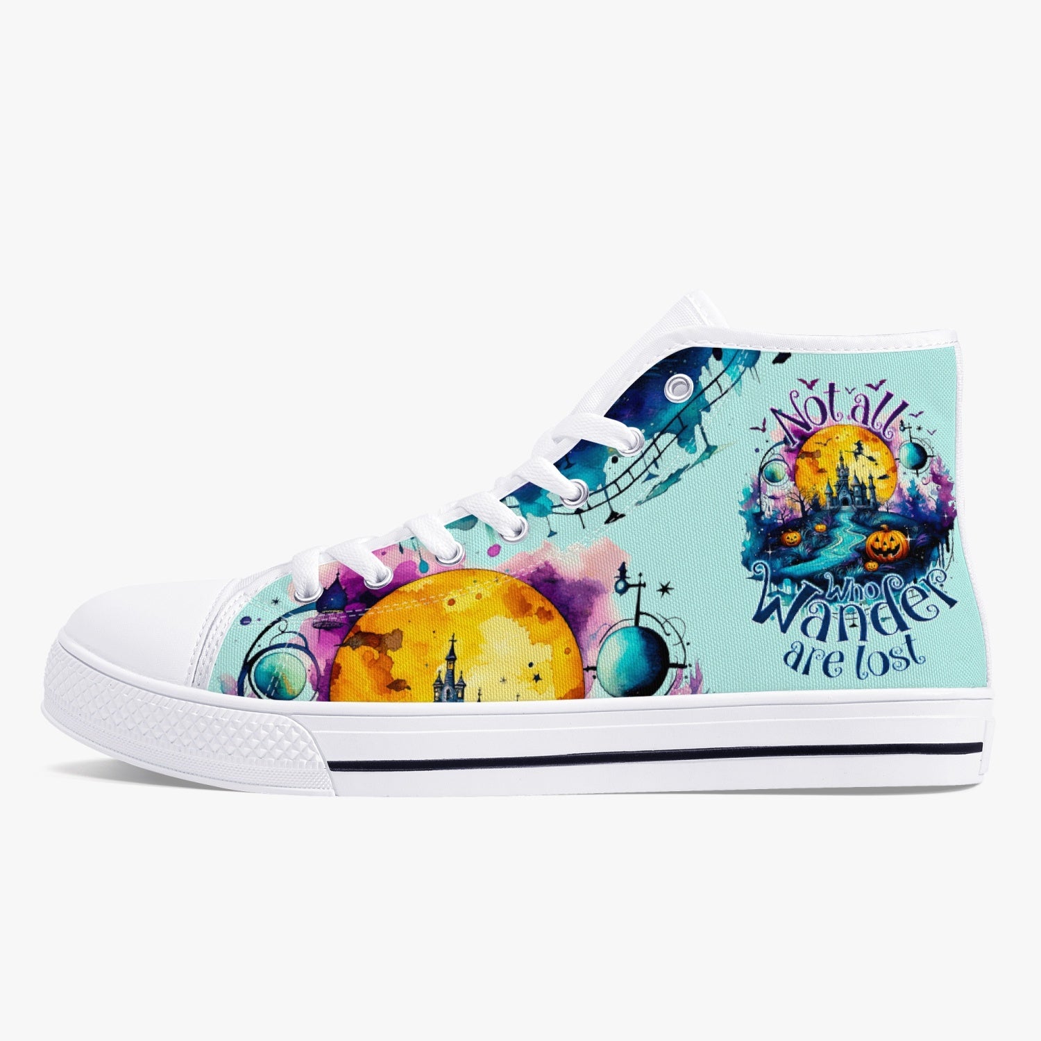 NOT ALL WHO WANDER ARE LOST HALLOWEEN HIGH TOP CANVAS SHOES - TY1008236