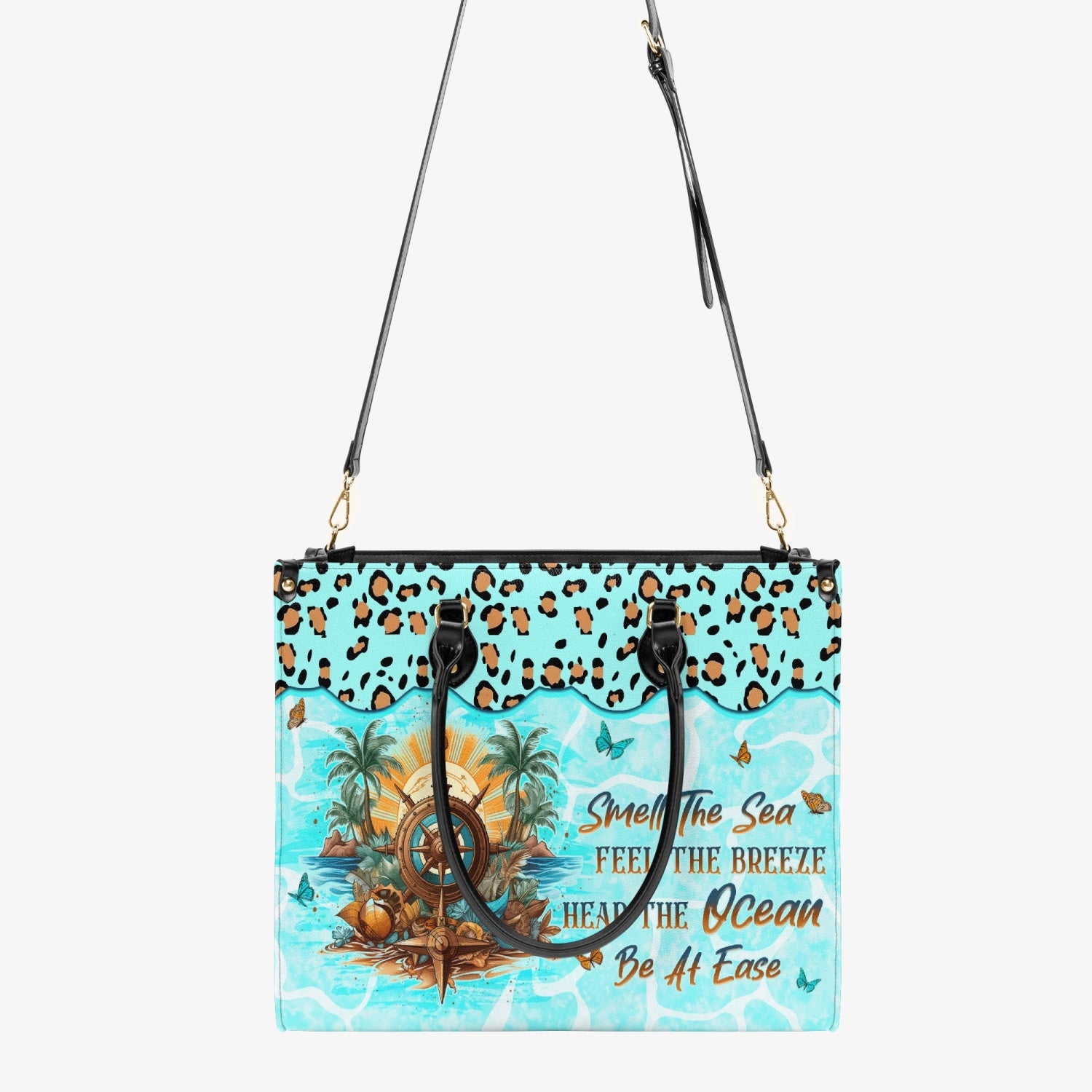 SMELL THE SEA FEEL THE BREEZE LEATHER HANDBAG - YHLN2703244