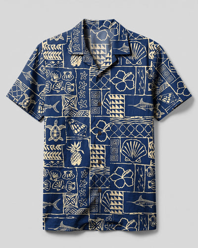ISLAND ALOHA MOSAIC CAMP SHIRT - TLHN0408262