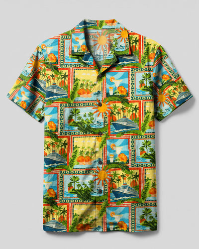 TROPICAL CRUISE PATCHWORK CAMP SHIRT - TLHN0308262