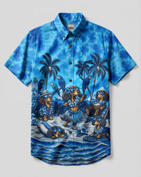 BEACH PARTY DACHSHUND DOG BUTTON-DOWN COLLAR SHIRT - TLHN2807265