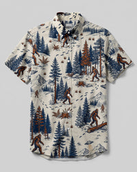 BIGFOOT ALIEN UFO BUTTON-DOWN COLLAR SHIRT - TLHN2306262