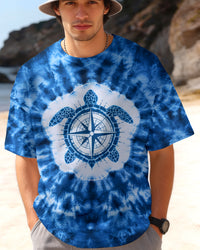 BLUE SWIRL TURTLE COMPASS ALL OVER PRINT - YHHN0901262