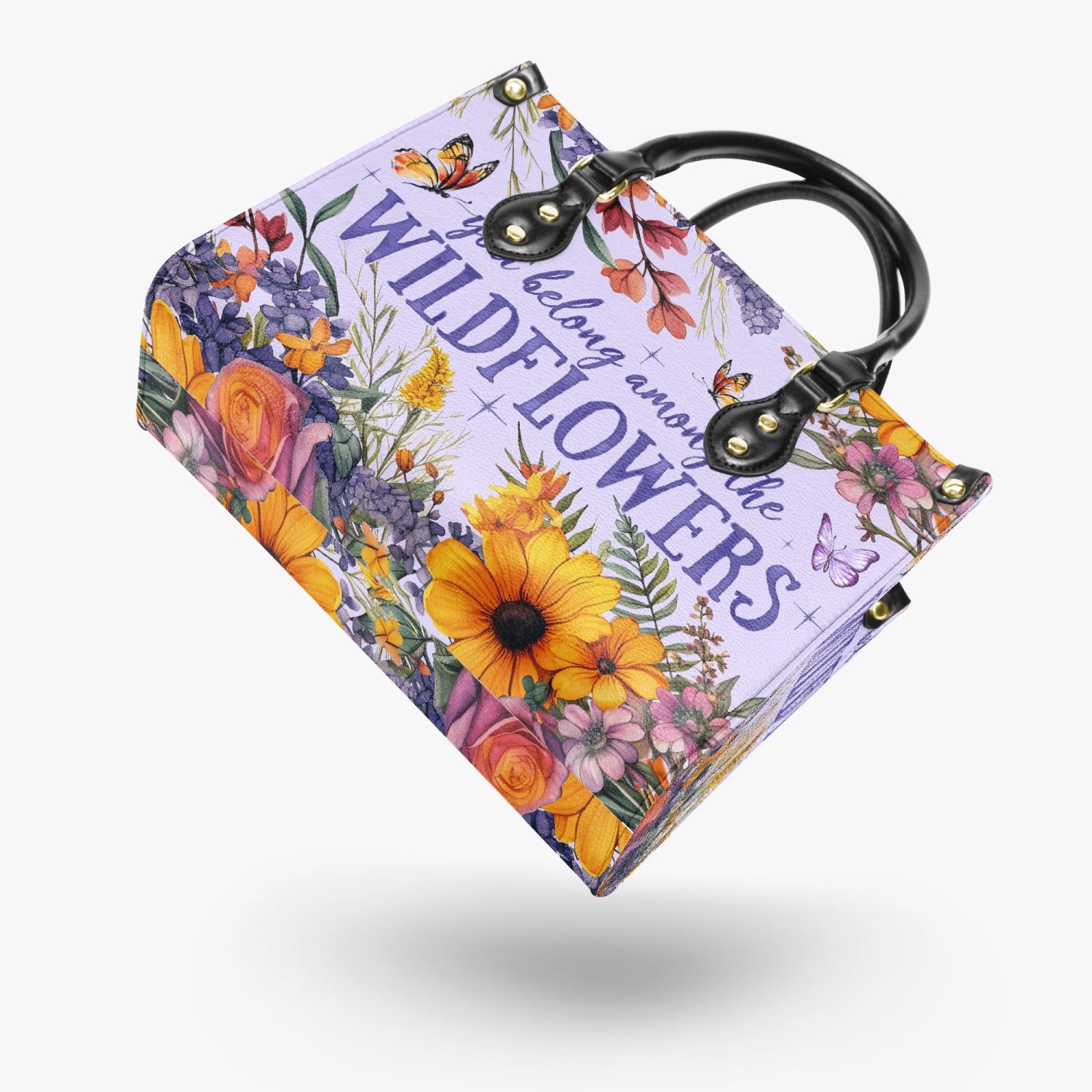 YOU BELONG AMONG THE WILDFLOWERS LEATHER HANDBAG - TY2503242