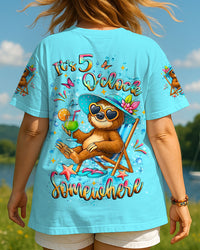 IT'S 5 O'CLOCK SOMEWHERE SLOTH ALL OVER PRINT - YHLT1507251