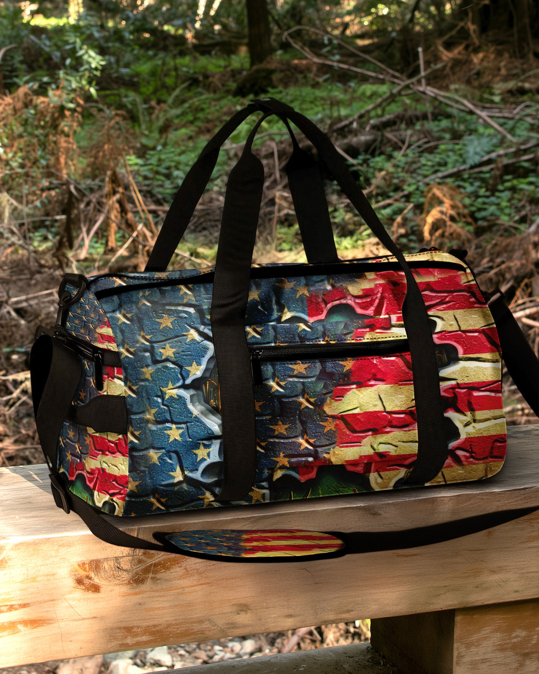 DEER FOREST AMERICAN FLAG TRAVELLING BAG - YHLT1609251