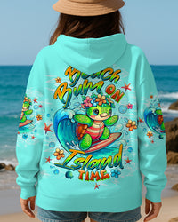 BEACH BUM ON ISLAND TIME TURTLE ALL OVER PRINT  - TLTW0508251